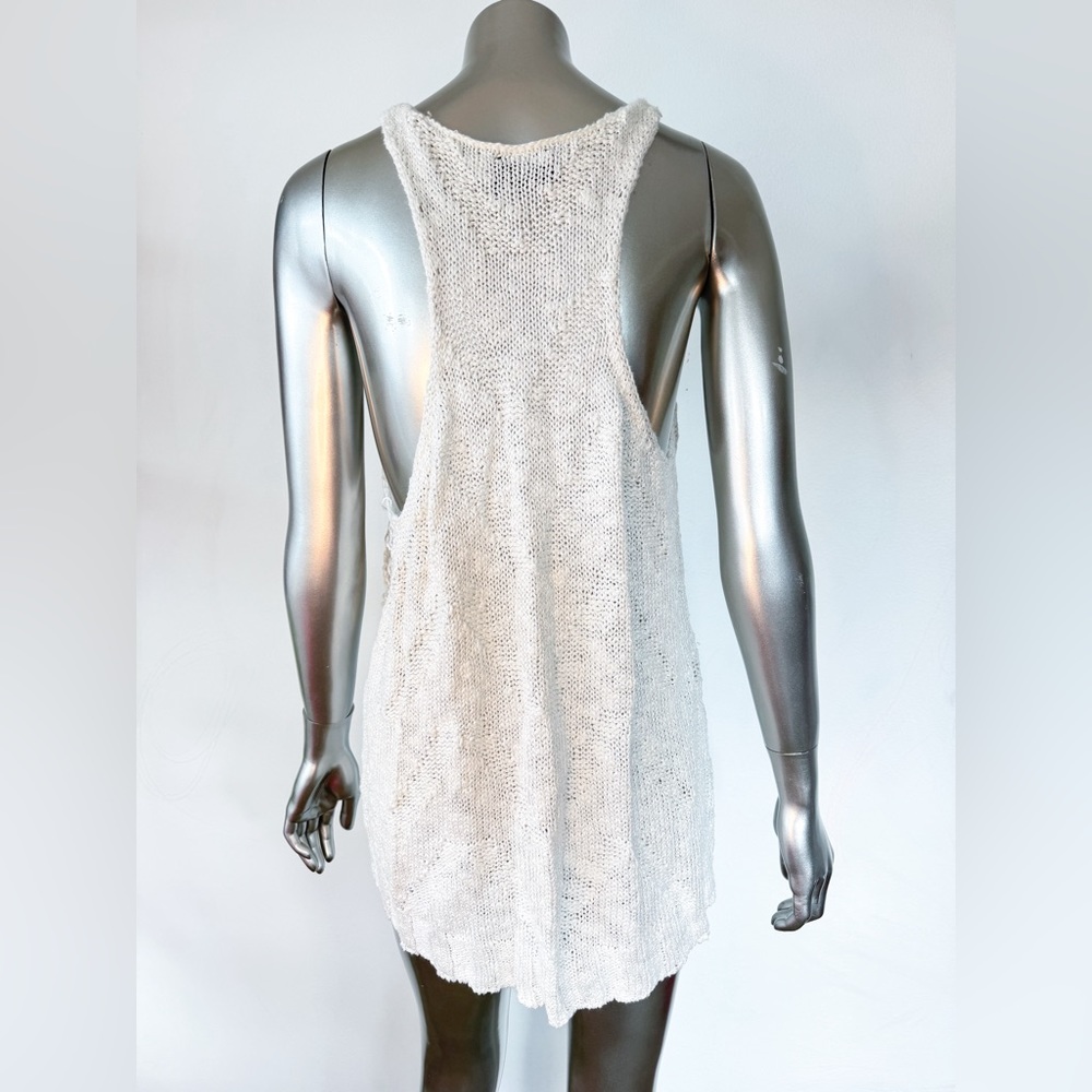 VICI dolls woven distressed knit tank top Ivory large - Picture 4 of 12